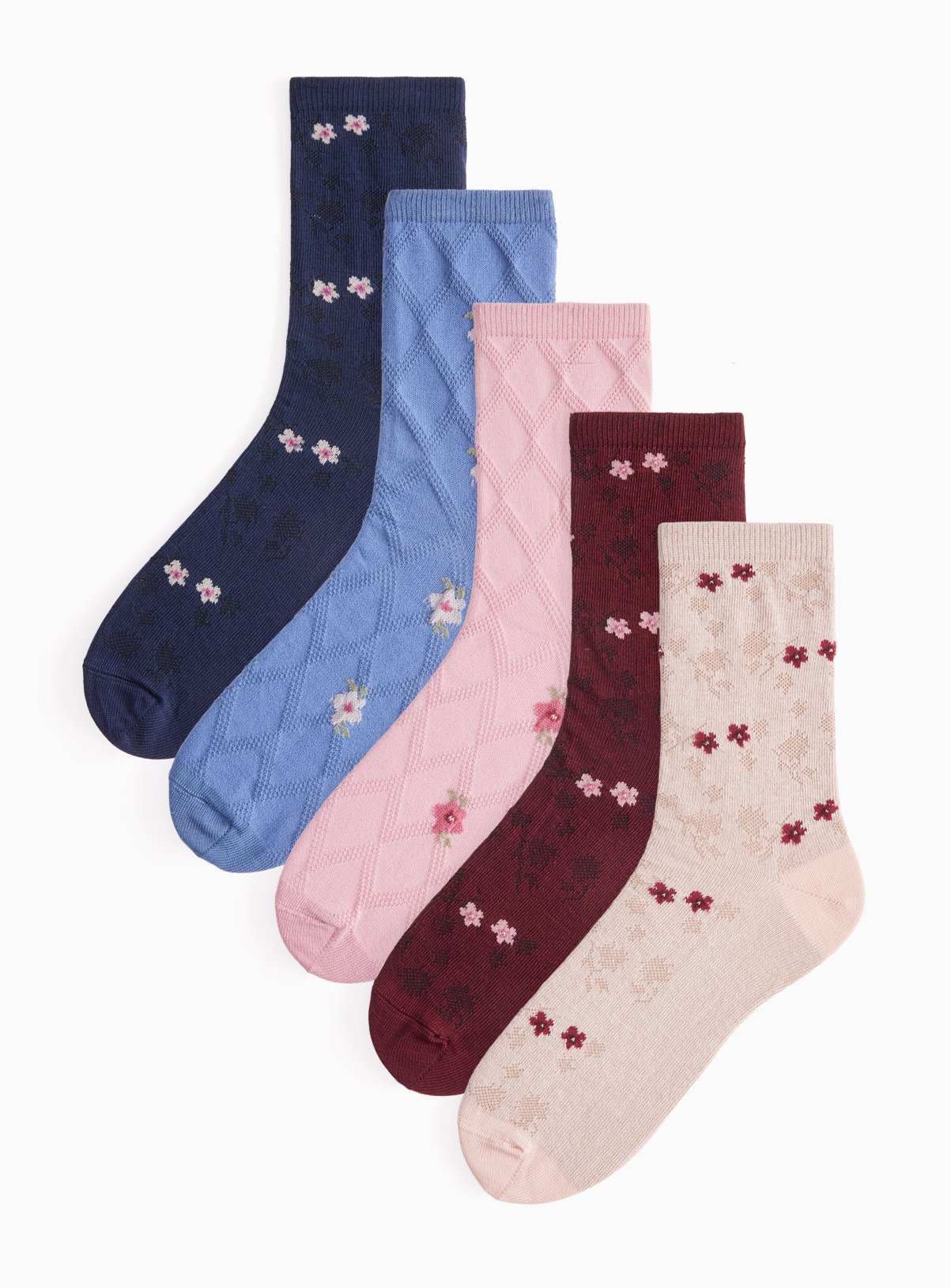 5 Pack Floral Socks 6-8 - Image 1 thumbnail
